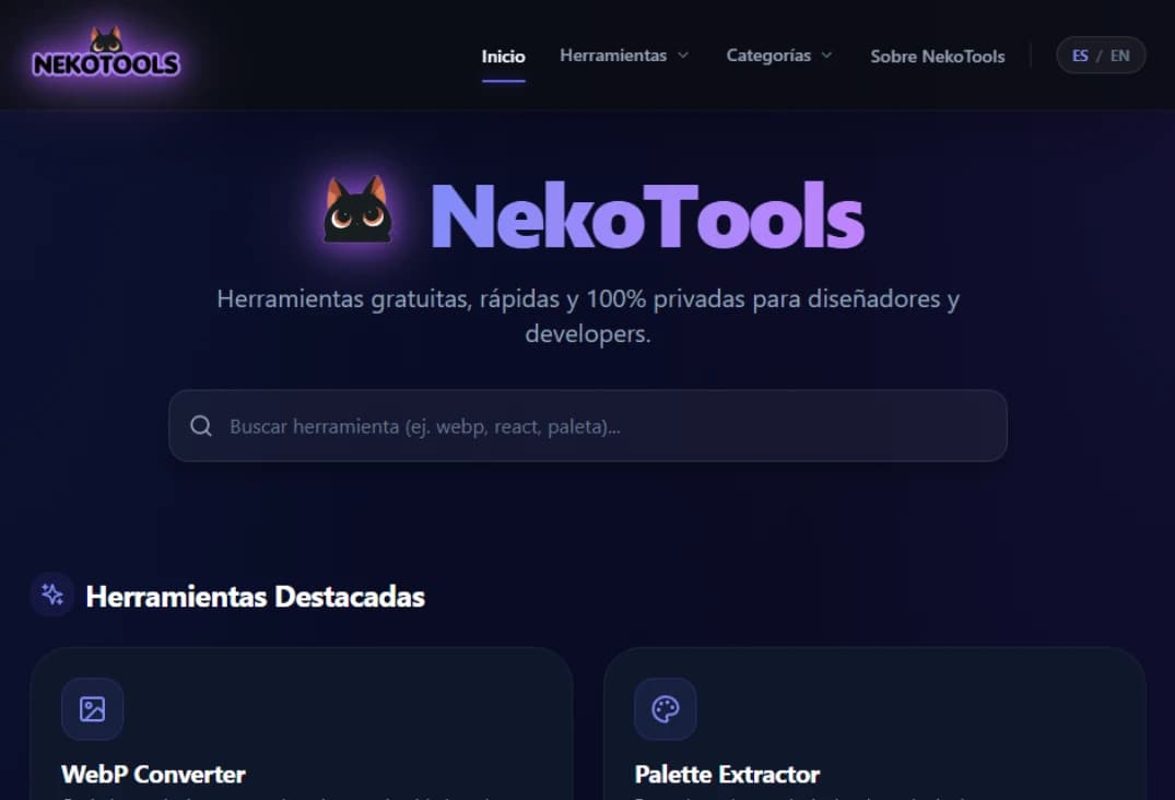 NekoTools client-side productivity tools interface.
